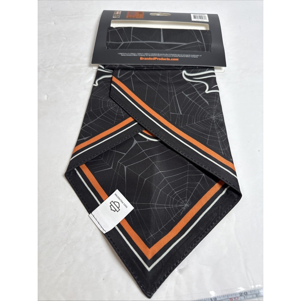 Harley-Davidson Open Bar & Bat Shield Pet Halloween Bandana -‎ Large/XL , Black - Picture 2 of 5